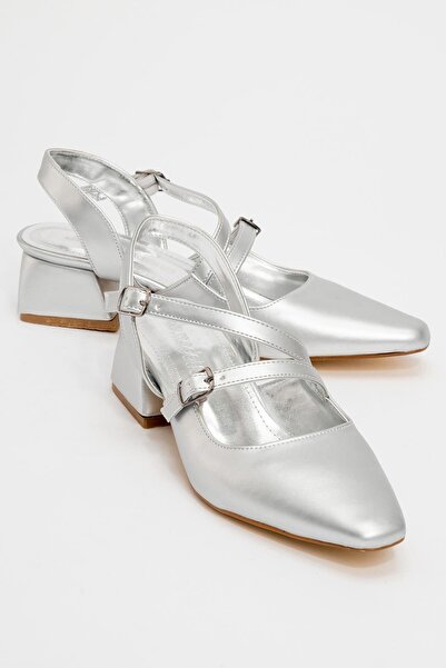 CCWAY AYAKKABI Sandale cu toc pentru femei cu spatele deschis cu 2 catarame P...