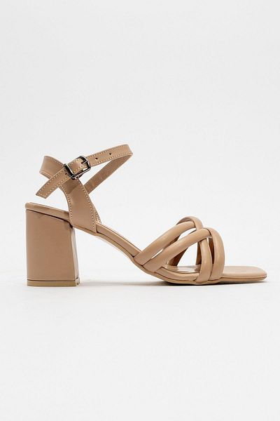 CCWAY AYAKKABI Women's Thick Heeled Sandals Nude Skin