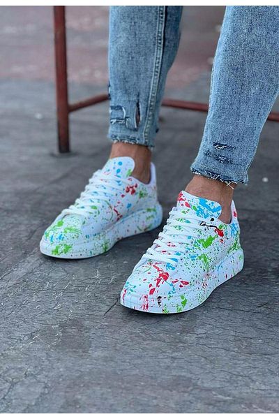 Celira Hs501 Green Painted Men's Casual Shoes
