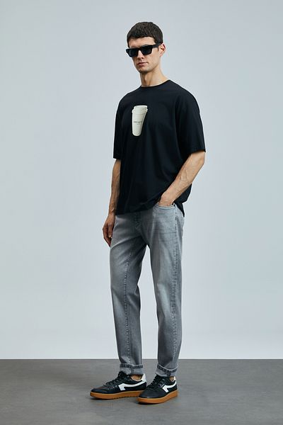 Lufian Zeno Smart Jean Men's Trousers Slim Fit Anthracite