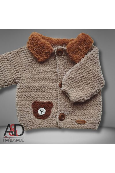 A&D HANDMADE Velvet Children's Cardigan>Baby Clothing>Mother&Baby>Hand Knitted>Baby Room