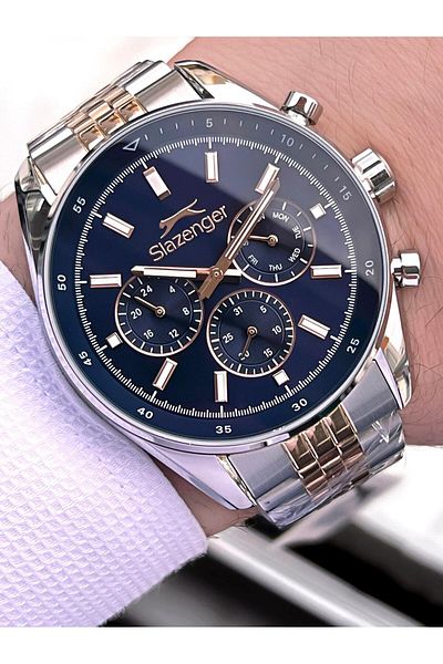Slazenger Case and Cord Steel 2 Year Guarantee 10 Atm Functions Active Men Wrist Watch E.1934.M4