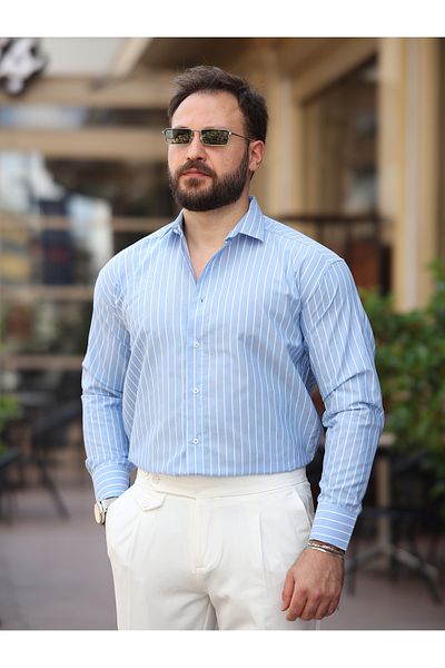 LUMAST Ανδρικό πουκάμισο Oversize Summer Light Ironing Οβάλ κομμένο Modal πουκάμισο