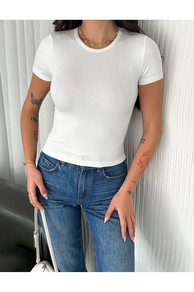 Noa Noa Μπλουζάκι Basic Modal Fabric Crop