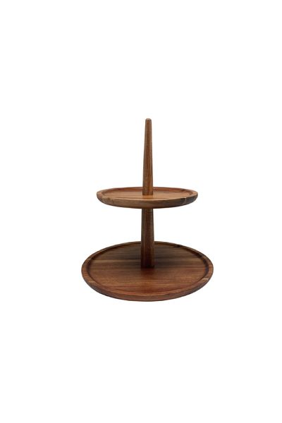 Bien Servi 2-Layer High Quality Snack Stand Brown 25cm