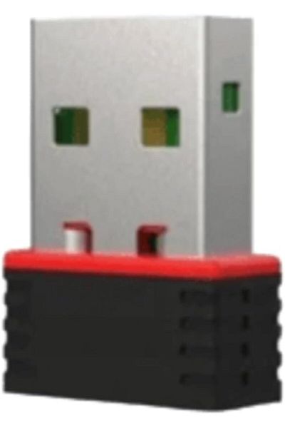 Generic محول واي فاي USB، سرعة عالية 150 ميجابت في الثانية، تصميم صغير الحجم، توصيل وتشغيل للكمبيوتر الشخصي/الكمبيوتر المحمول، أسود/أحمر