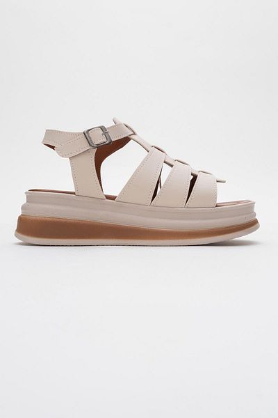 CCWAY AYAKKABI Women's Slip-On Sandals Beige
