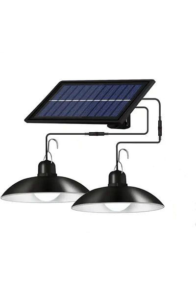 OEM Lampă solară dublă cu abajur, 3 moduri de iluminare, interior/exterior, senzor de crepuscul, telecomandă