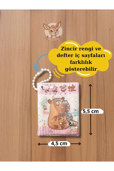 Çınar Kapibara Juicy Glitter Mini Notebook 4.5 cm X 5.5 cm Capybara (1 Piece)
