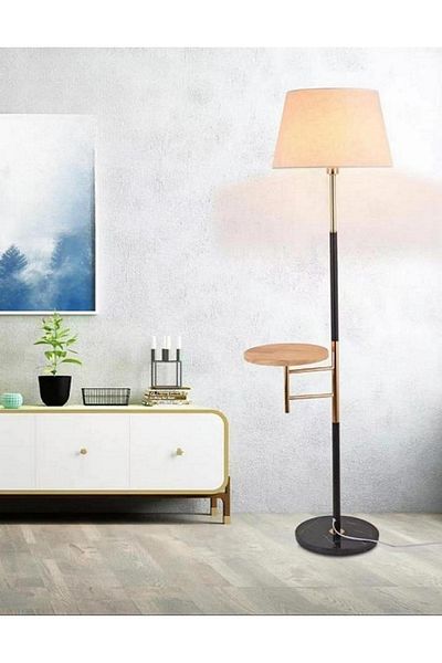 rexa Floor Lamp Modern Minimalist Vertical Living Room Coffee Table Wood Marble