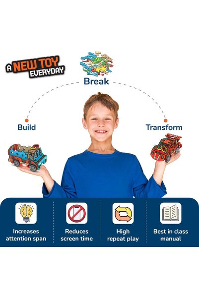 Smartivity 20in1 Spin-n-Go Kit for Kids Age 6-7-8-9-10-11-12 Years Old I Robot, Car, Airplane & More