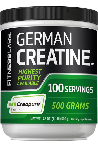 FitnessCoach Fitness Labs Creapure German Creatine Powder, 100 Servings, 500 Grams