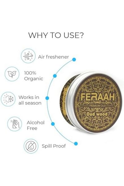 Generic Oud Series Air Freshener Oud Wood 42g – Long Lasting, Alcohol-Free, Spill-Proof, Strong Fragrance