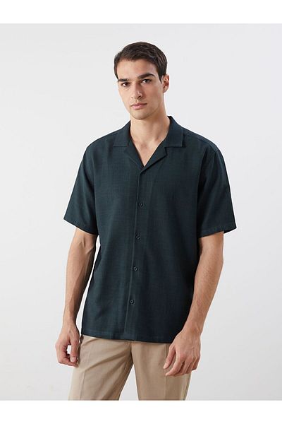 LC Waikiki Lcw Vision Regular Fit Short Sleeve Linen Look Men's Shirt