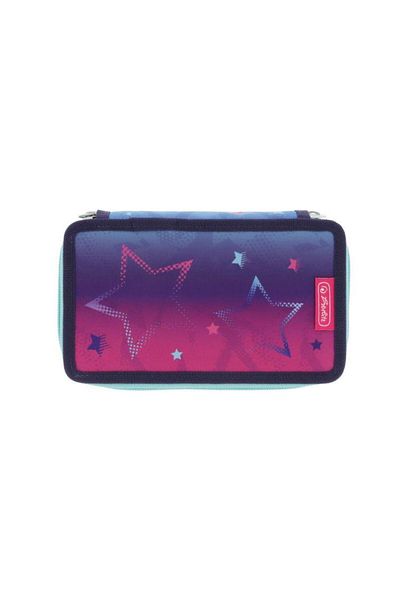 Herlitz Herlitz pencil case, 23 pieces, 2 compartments, Pink Stars motif