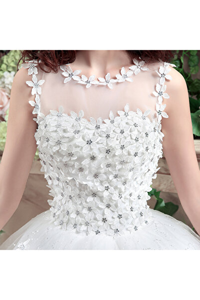 OEM Wedding dress with 3D flowers