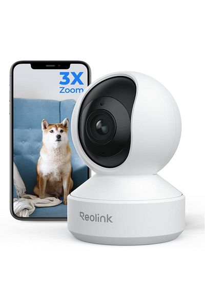 ReoLink E1 Zoom Indoor Security Camera, 2.4/5GHz Dual Band WiFi, 5MP Plug-in Pet Camera, 360 Degree Baby/Dog