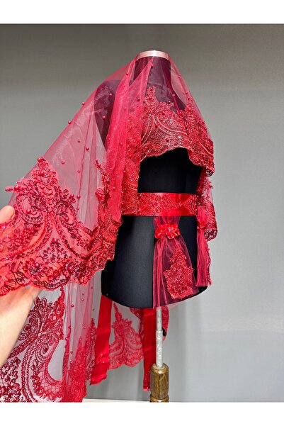 ESPEREST Специален дизайн на Вивиен Перлена украсена с хена булчинска воалка ...