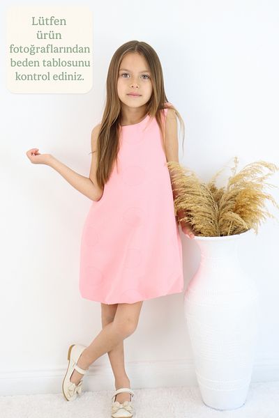 FESSHERA KİDS 🌟   Girl's Embossed Patterned Balloon Cut Special Design Dress 🌟