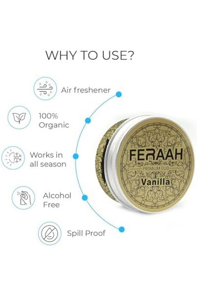Generic Oud Series Organic Air Freshener – 60 Days Lasting, Alcohol-Free, Spill-Proof Can, Premium Car and