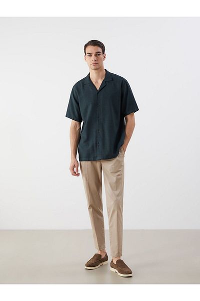 LC Waikiki Lcw Vision Regular Fit Short Sleeve Linen Look Men's Shirt