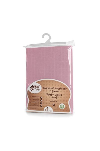 XKKO Cearceaf cu elastic din bambus 60x120 cm Roz XKKO