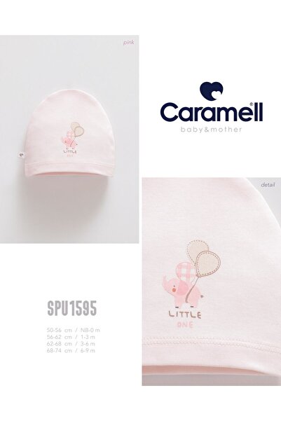 Caramell MY BABY KUMSAL SOFT COLOUR BALONLU FİL BASKILI BEBEK ŞAPKA/BERE //1595