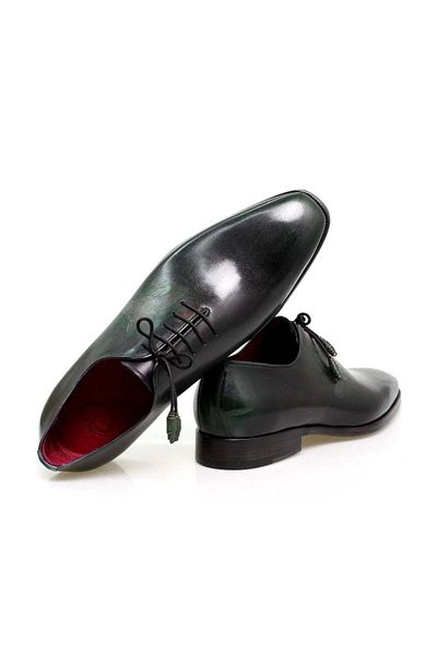 Butik Khaki Color Lace-Up Genuine Leather Men's Shoes