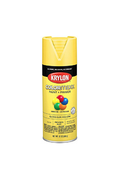 Krylon طلاء بخاخ وطبقة أساس Colormaxx الداخلية والخارجية باللون الأصفر الشمسي