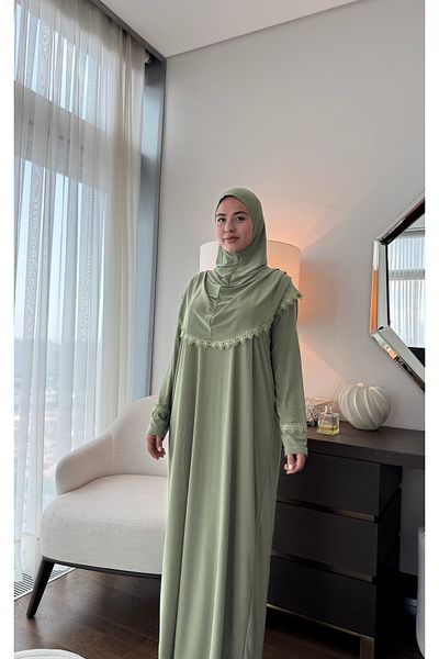 İstanbuliyah Sandy Fabric Stylish and Practical Prayer Dress - One Piece