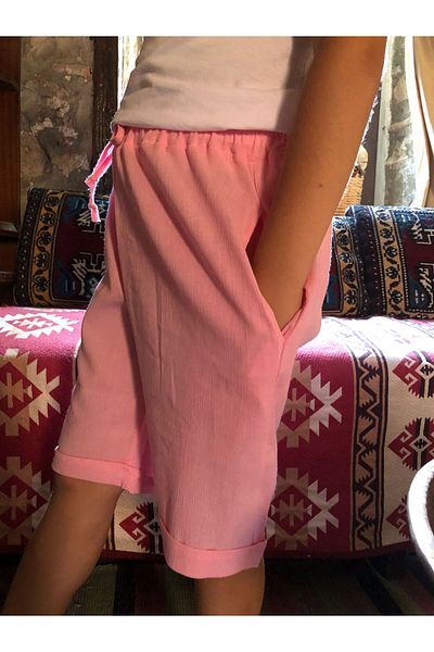 Terry Linen Pocket Girl's Shorts