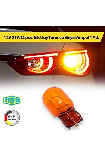 Mega Oto Market 12v 21w Dipsiz Tek Duy Turuncu Sinyal Ampul T20 Trifa 1 Ad. 8...
