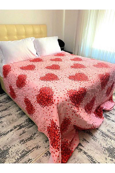 Özyuvam Quilted Cotton Fiber Filled Double Floral Patterned Pique