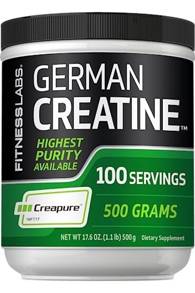FitnessCoach Fitness Labs Creapure German Creatine Powder, 100 Servings, 500 Grams