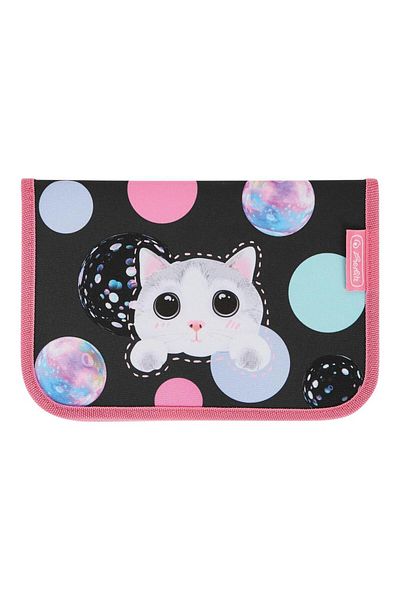 Herlitz Herlitz pencil case Cute Cat motif, 31 pieces, with 2 flaps, size 14 x 20.3 x 3.5 cm