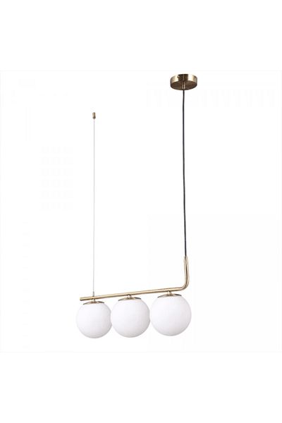 LightPlanet Chandelier with White Globe E27 Socket x 3