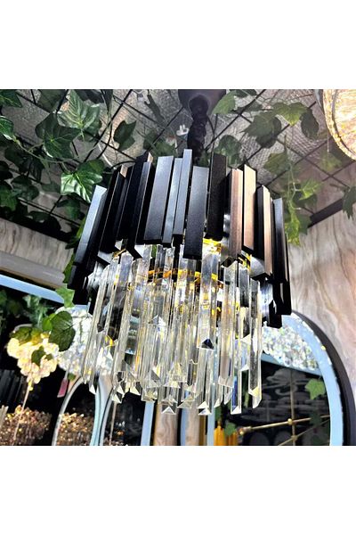 Jiju Crystal Chandelier On Chain Black 3x14/40w/230v Diameter 30cm