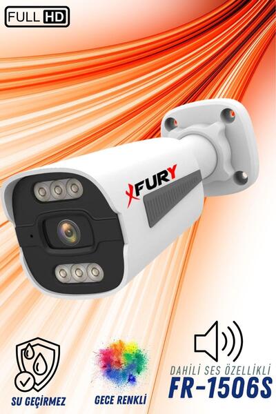 FURY 5 Li Sesli 5Mp Lens 1080p 6 Warm Led Gece Renkli Görüş Su Geçirmez Güvenlik Kamerası Seti 320gb