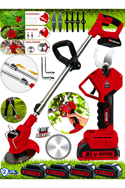 Graizer K-21 V Çelik Şanzuman 4 Akülü Ot Çim Çayır kesme Biçme Makinesi + Dal...