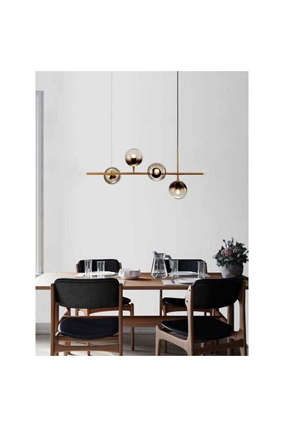 Jiju Led Chandelier With 4 X E14 Amber Glass Bulbs Not Included