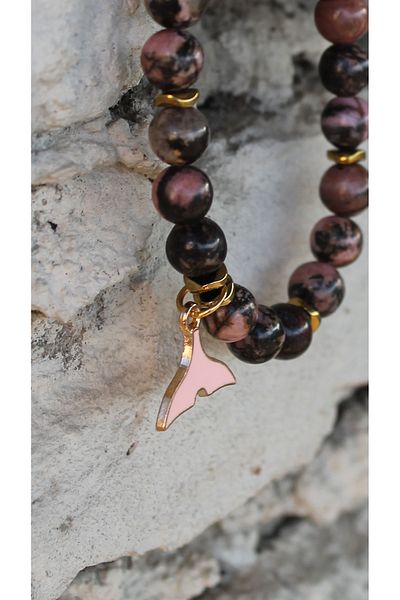 Esre Doğaltaş Takı Rodonite Hematite Natural Stone Bracelet