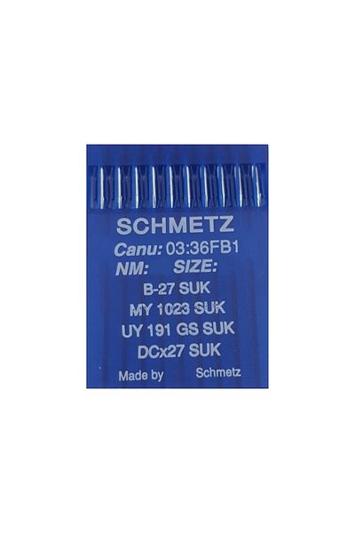 SCHMETZ Set 10 ace pentru masini industriale de surfilat, SCHMETZ B27, finetea 90, varf SUK