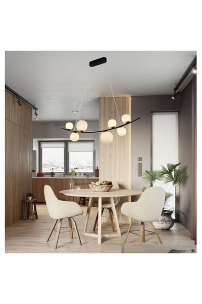 Sueva Modern LED Chandelier With 7 Globes Matte White