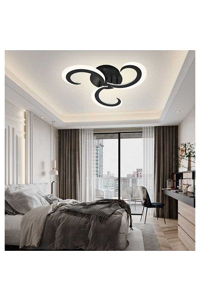 LightPlanet Black LED Chandelier with 2.4G wifi Remote Control light/cold/warm/neutral adjustable intensity
