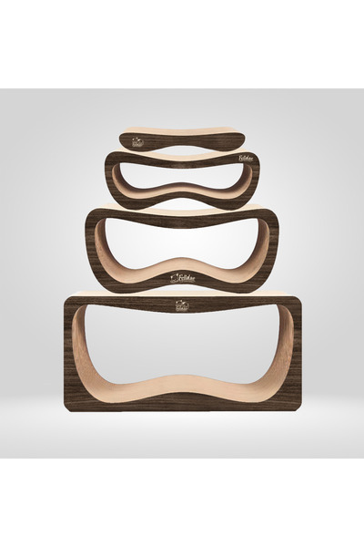 Felidae CS8 - Quadro (Dark Wood) Kedi tırmalama kanepesi 4lü set