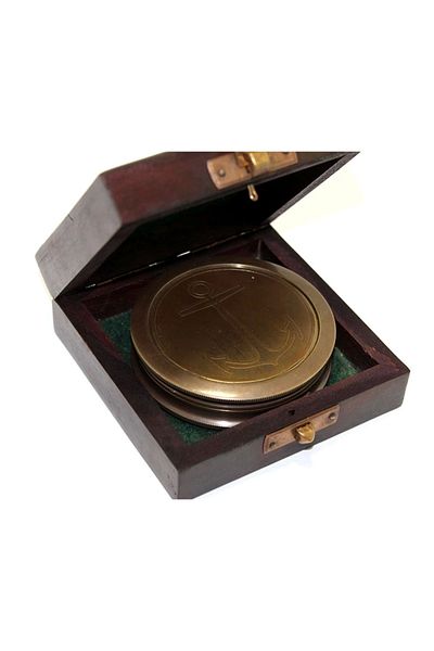 shop Bfs Brass Compass with Wooden Box Ksk41