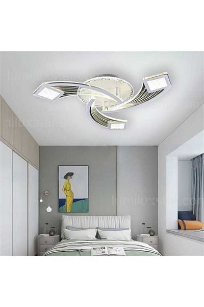 LightPlanet Silver LED Chandelier with 2.4G wifi Remote Control light/cold/warm/neutral adjustable intensity