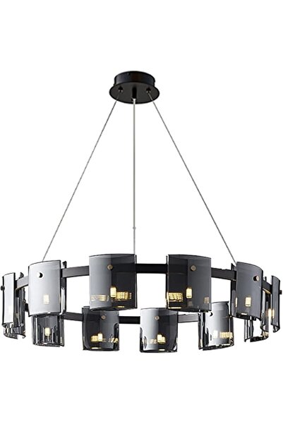 Sueva Lustra LED Μοντέρνο Γυαλιστικό ΧΡΥΣΟ ΜΑΥΡΟ Γυαλί G9 X 9