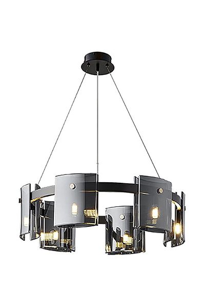 Jiju Led Modern Polish Black Glass G9 X 6 Chandelier