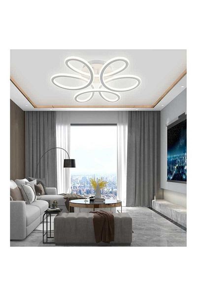 Sueva White LED Chandelier with 2.4G wifi Remote Control with 3 functions light/cold/warm/neutral